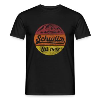 Schwiiz Vintage 1848 - Männer T-Shirt - Schwarz - Vorne - AI Model Male 178 light (178cm)