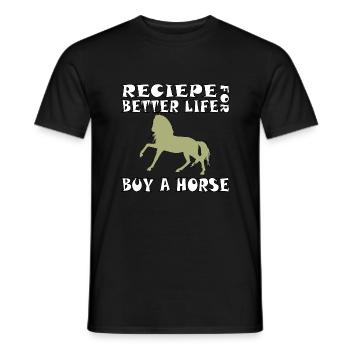 Rezept für das bessere Leben - Männer T-Shirt - Schwarz - Vorne - AI Model Male 178 light (178cm)