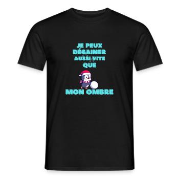 Bataille de boule de neige - T-shirt homme - noir - Devant - AI Model Male 178 light (178cm)