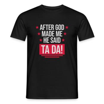 Après que Dieu m’ait fait - T-shirt homme - noir - Devant - AI Model Male 178 light (178cm)