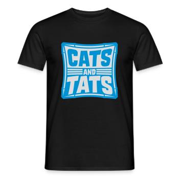 Citation de chats et de tats - T-shirt homme - noir - Devant - AI Model Male 178 light (178cm)