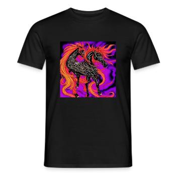 Abstrakte Darstellung eines Pferdes - Männer T-Shirt - Schwarz - Vorne - AI Model Male 178 light (178cm)