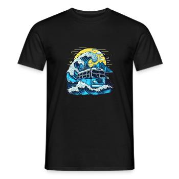 Fusion von Bus und Welle - Männer T-Shirt - Schwarz - Vorne - AI Model Male 178 light (178cm)