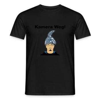 Kamera Weg - Männer T-Shirt - Schwarz - Vorne - AI Model Male 178 light (178cm)