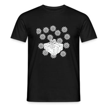 Weihnachtsgeschenk im Schnee - Männer T-Shirt - Schwarz - Vorne - AI Model Male 178 light (178cm)
