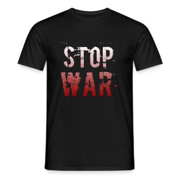 Stop War - Men's T-Shirt - black - Front - AI Model Male 178 light (178cm)