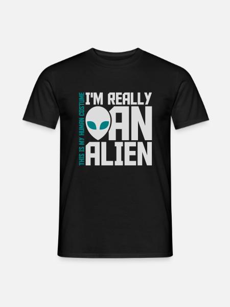 human costume alien quote - Men's T-Shirt - black