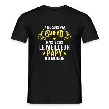 meilleur papy du monde / cadeau humour grand-père - T-shirt homme - noir - Devant - AI Model Male 178 light (178cm)