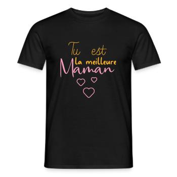 Tu est la meilleure Maman - T-shirt homme - noir - Devant - AI Model Male 178 light (178cm)