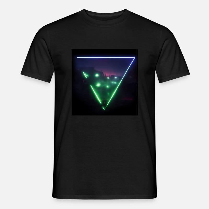 Trippy Dystopian Landscape Triangle - Männer T-Shirt - Schwarz