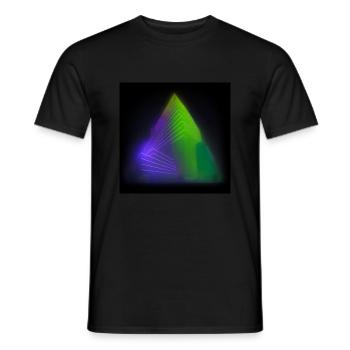 Abstract triangle architecture design neon lights - Men's T-Shirt - black - Front - AI Model Male 178 light (178cm)