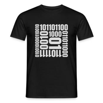 Langage de programme de code binaire - T-shirt homme - noir - Devant - AI Model Male 178 light (178cm)