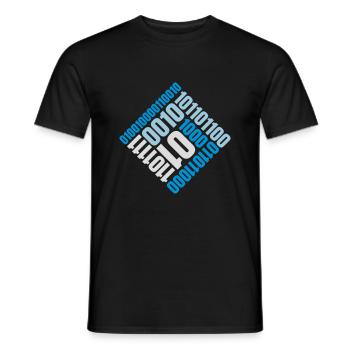 Langage de programme de code binaire - T-shirt homme - noir - Devant - AI Model Male 178 light (178cm)