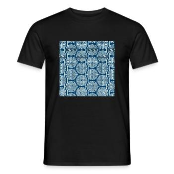 Chinesisches Muster - Männer T-Shirt - Schwarz - Vorne - AI Model Male 178 light (178cm)