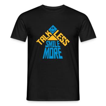 parler moins sourire plus - T-shirt homme - noir - Devant - AI Model Male 178 light (178cm)