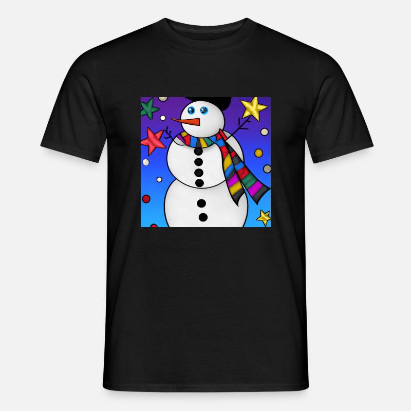 Schneemann - Männer T-Shirt - Schwarz