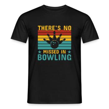 there's no missed in bowling - Men's T-Shirt - black - Front - AI Model Male 178 light (178cm)