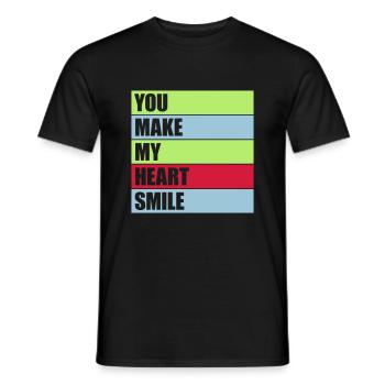 make my heart smile - Männer T-Shirt - Schwarz - Vorne - AI Model Male 178 light (178cm)