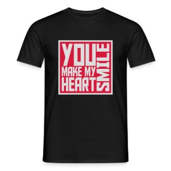 make my heart smile - Männer T-Shirt - Schwarz - Vorne - AI Model Male 178 light (178cm)