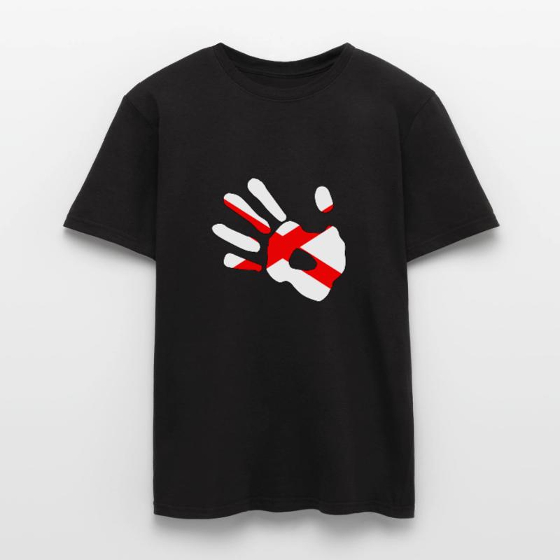 Silhouette d’impression de main du drapeau de St Patrick T-shirt homme
