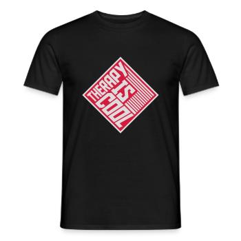 therapy is cool Zitat - Männer T-Shirt - Schwarz - Vorne - AI Model Male 178 light (178cm)