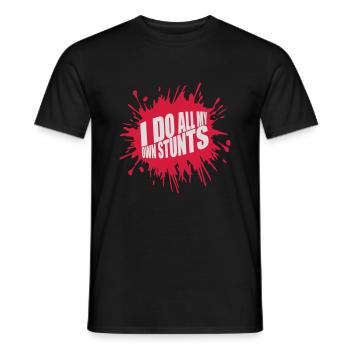 all my own stunts - Männer T-Shirt - Schwarz - Vorne - AI Model Male 178 light (178cm)