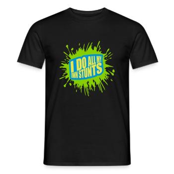 all my own stunts - Männer T-Shirt - Schwarz - Vorne - AI Model Male 178 light (178cm)