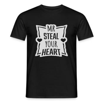 Mr steal your heart - Men's T-Shirt - black - Front - AI Model Male 178 light (178cm)