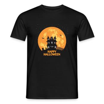 Joyeux Halloween maison hantée - T-shirt homme - noir - Devant - AI Model Male 178 light (178cm)