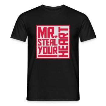 Mr steal your heart - Men's T-Shirt - black - Front - AI Model Male 178 light (178cm)