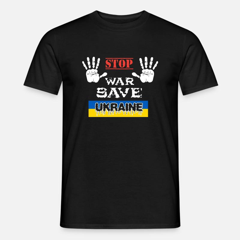 STOP WAR SAVE UKRAINE - Männer T-Shirt - Schwarz