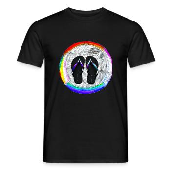 They Flip Flop, Warrior Nun - Männer T-Shirt - Schwarz - Vorne - AI Model Male 178 light (178cm)