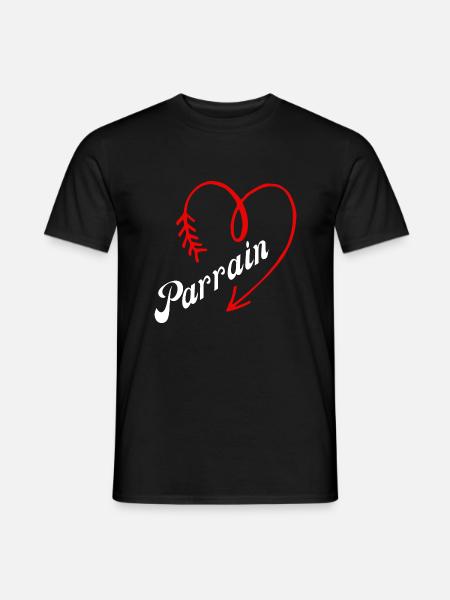 parrain cœur - T-shirt homme - noir