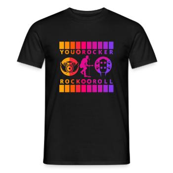 YOU ROCKER SINGER - Men's T-Shirt - black - Front - AI Model Male 178 light (178cm)