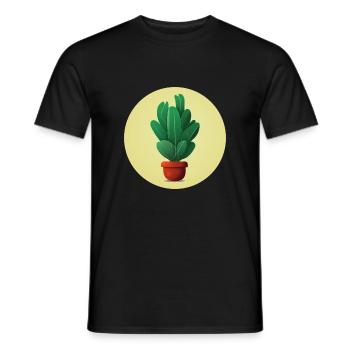 Plant in a clay pot - Men's T-Shirt - black - Front - AI Model Male 178 light (178cm)