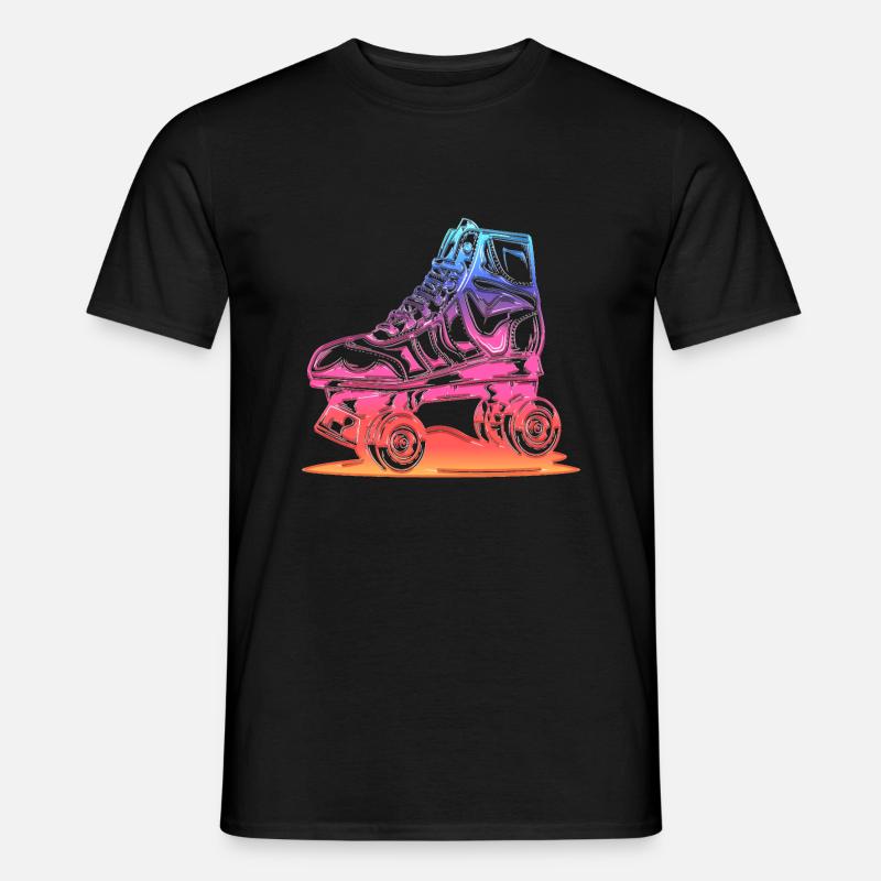 rollerblades patins rollers rollerskates retro - T-shirt homme - noir
