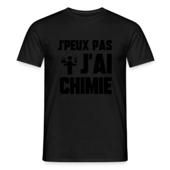 J’peux pas j’ai chimie - T-shirt homme - noir - Devant - AI Model Male 178 light (178cm)