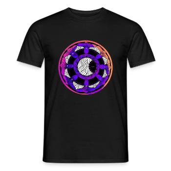 Moon Mandala 5 purple orange pink - Men's T-Shirt - black - Front - AI Model Male 178 light (178cm)