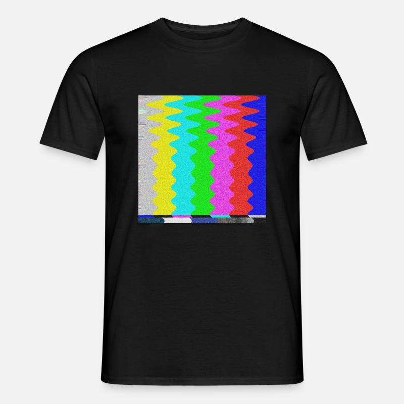 SMPTE-Farbbalken | TV-Farbtestbalken | Bleib dran - Männer T-Shirt - Schwarz