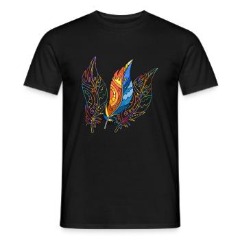 Feder - Männer T-Shirt - Schwarz - Vorne - AI Model Male 178 light (178cm)