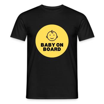 BABY ON BOARD STICKER - T-shirt homme - noir - Devant - AI Model Male 178 light (178cm)