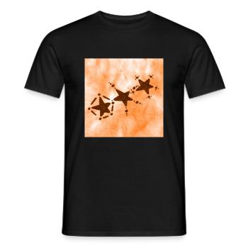 3 STERNE LÄCHELN ORANGE - Männer T-Shirt - Schwarz - Vorne - AI Model Male 178 light (178cm)
