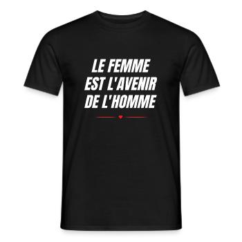 la femme est l'avenir de l'homme - T-shirt homme - noir - Devant - AI Model Male 178 light (178cm)
