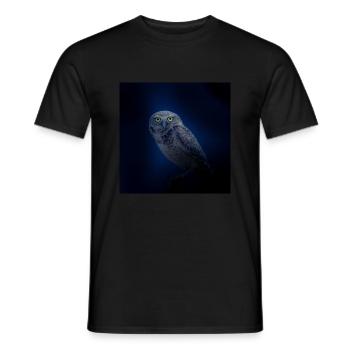 hibou chouette - T-shirt homme - noir - Devant - AI Model Male 178 light (178cm)