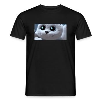 Le chat vous regarde - T-shirt homme - noir - Devant - AI Model Male 178 light (178cm)