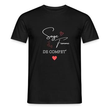 sage femme de competition - T-shirt homme - noir - Devant - AI Model Male 178 light (178cm)