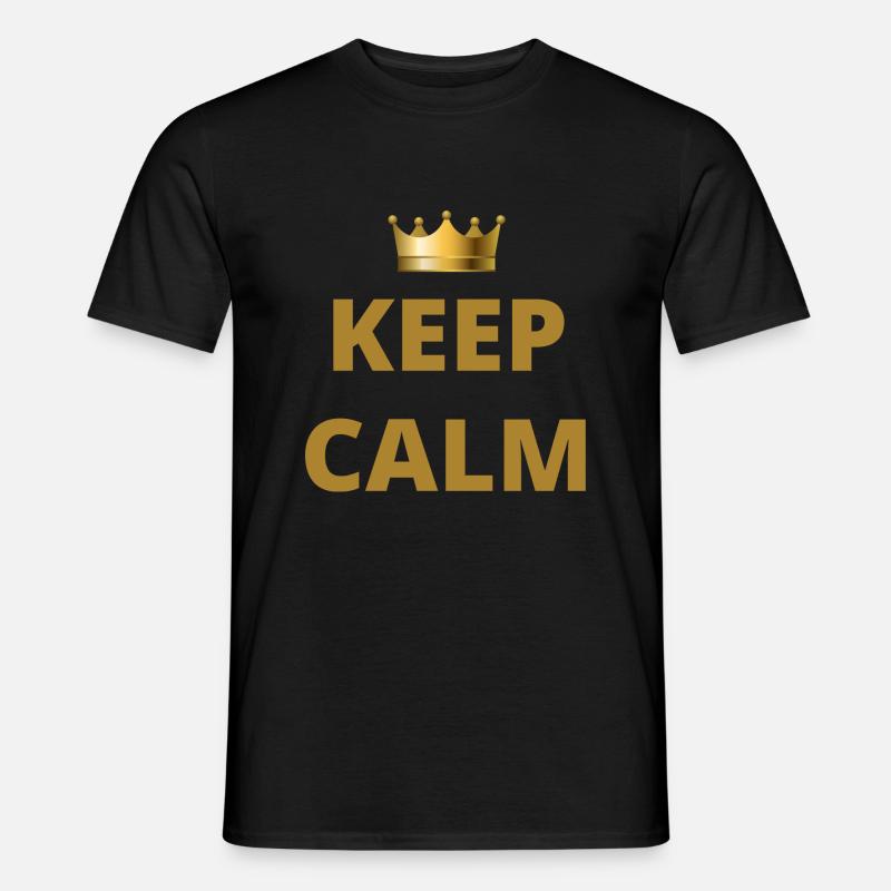 Keep Calm Crown - Männer T-Shirt - Schwarz