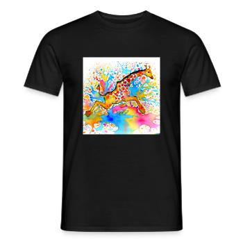 Splashin' Giraffe - Men's T-Shirt - black - Front - AI Model Male 178 light (178cm)