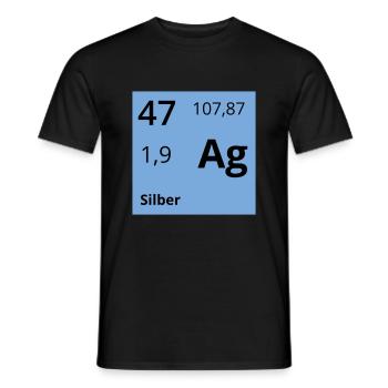 Silber - Männer T-Shirt - Schwarz - Vorne - AI Model Male 178 light (178cm)
