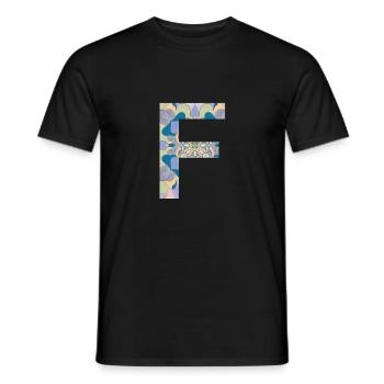Letter F in mandala - Men's T-Shirt - black - Front - AI Model Male 178 light (178cm)